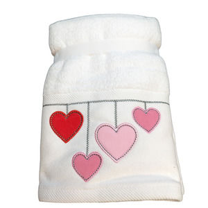 Valentine's Day 2pk Falling Hearts Embroidered Hand Towels